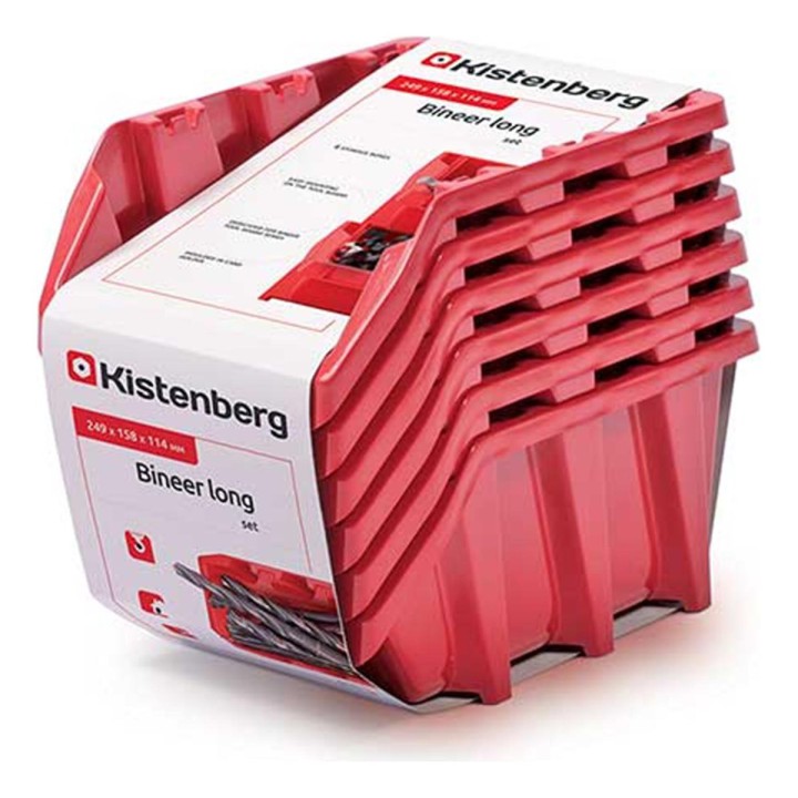6 Hängeboxen 249 × 158 × 114 mm für Werkzeugwand