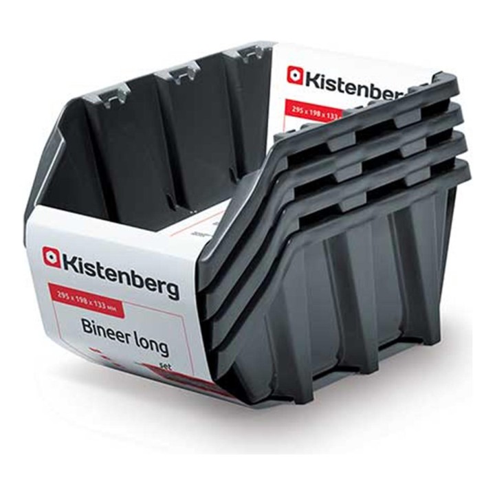 4 Hängeboxen 295 × 198 × 133 mm für Werkzeugwand
