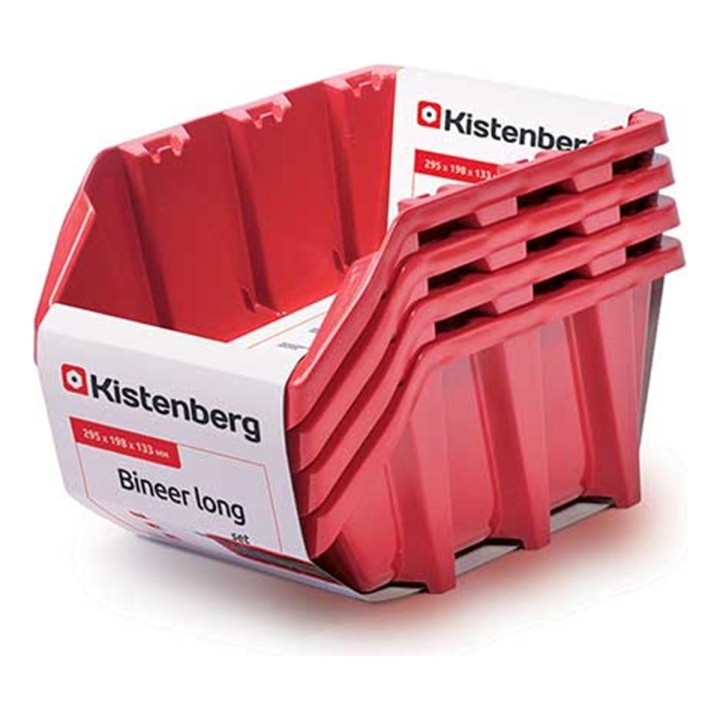 4 Hängeboxen 295 × 198 × 133 mm für Werkzeugwand