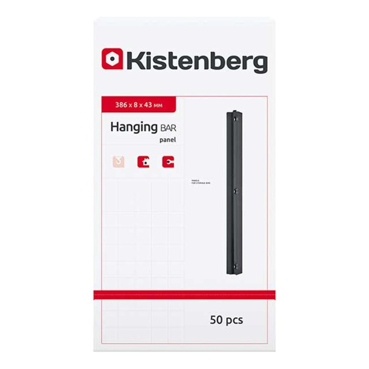 Wandleiste 386 mm für Hängeboxen, schwarz