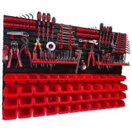 Werkzeugwand-Set mit 47 Stapelboxen, 4 Wandpaneelen und 24 Haltern