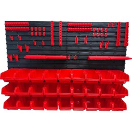 Werkzeugwand-Set mit 27 Stapelboxen, 4 Wandpaneelen und 24 Haltern