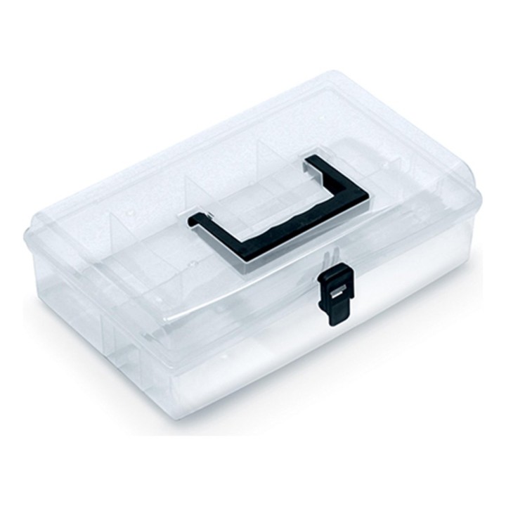 Sortimentskoffer transparent mit Griff 295 × 195 × 85 mm