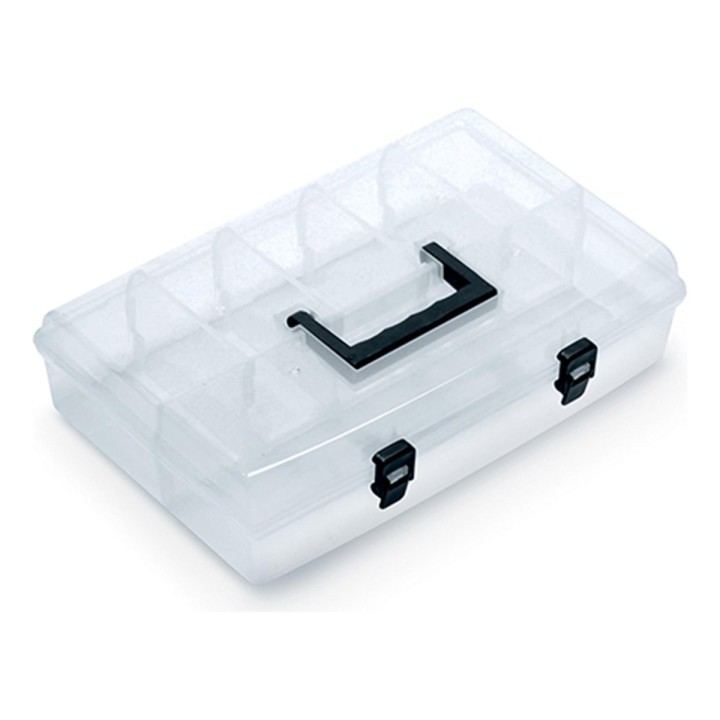 Sortimentskoffer transparent mit Griff 359 × 238 × 85 mm