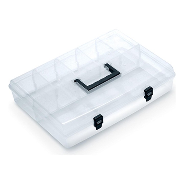 Sortimentskoffer transparent mit Griff 400 × 298 × 85 mm