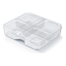 Sortierbox transparent mit Fächern, flach 156 × 140 × 35 mm