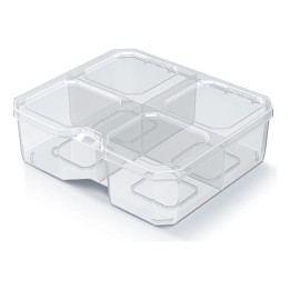 Sortierbox transparent mit Fächern, hoch 156 × 140 × 50 mm