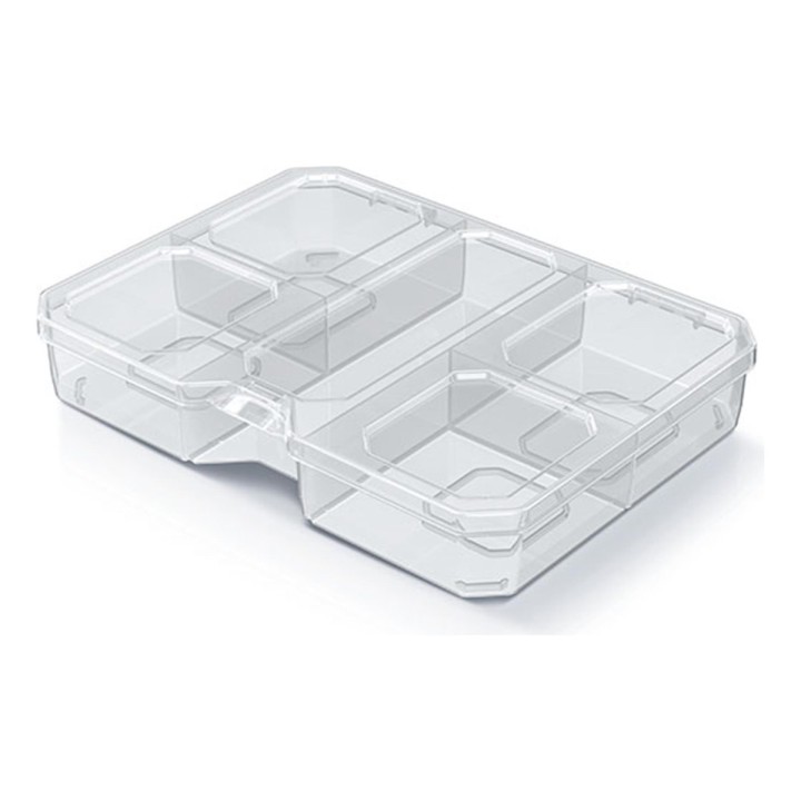 Sortierbox transparent mit Fächern, flach 193 × 147 × 35 mm
