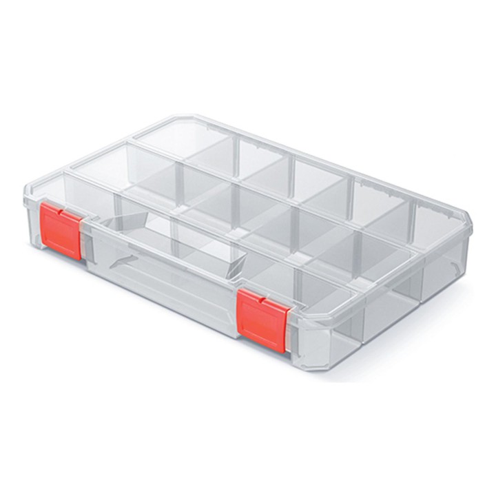 Sortierbox transparent mit Fächern 275 × 186 × 41 mm