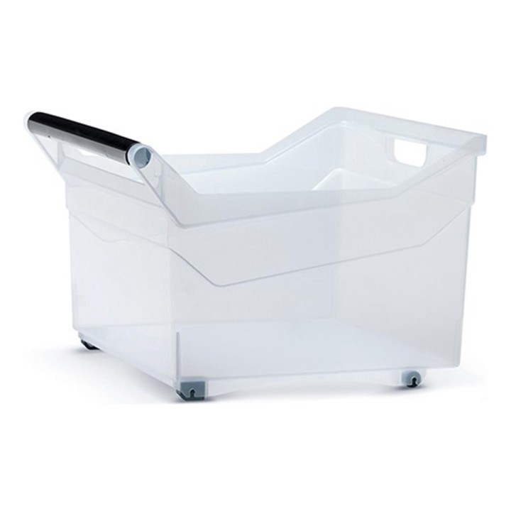 Aufbewahrungsbox transparent 29 L, flach – 380 × 379 × 256 mm