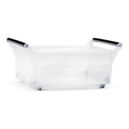 Aufbewahrungsbox transparent 30 L, flach – 578 × 379 × 256 mm