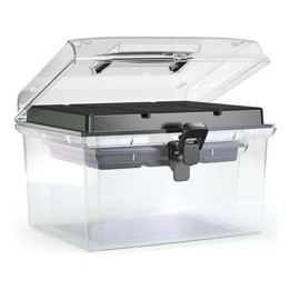 Aufbewahrungskoffer transparent mit Griff, 2er-Set (hoch)