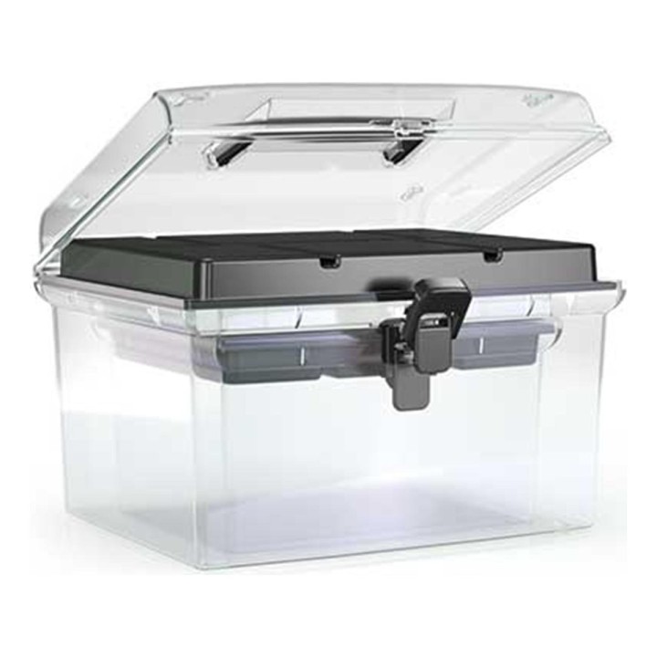 Aufbewahrungskoffer transparent mit Griff, 2er-Set (hoch)