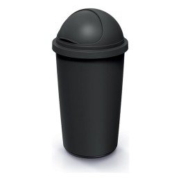 Mülleimer mit Schwingdeckel 60 L, schwarz – 395 × 395 × 772 mm