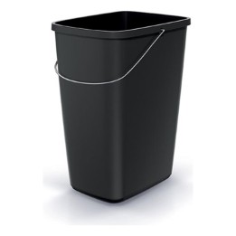 Abfalleimer mit Tragebügel 12 L, schwarz – 253 × 195 × 337 mm