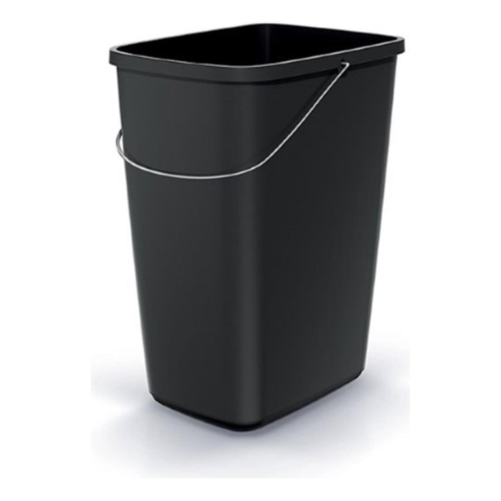 Abfalleimer mit Tragebügel 12 L, schwarz – 253 × 195 × 337 mm