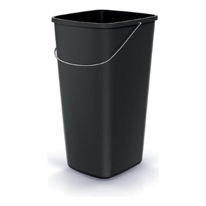 Abfalleimer mit Tragebügel 25 L, schwarz – 287 × 264 × 490 mm