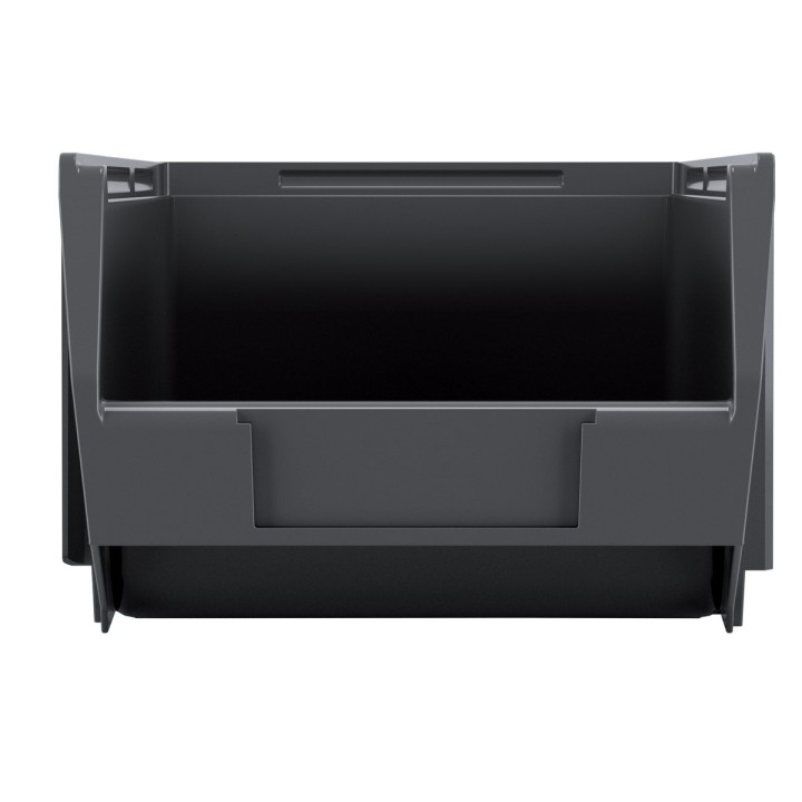 Stapelbox offen 162 × 108 × 75 mm schwarz – Lagerbox mit Frontöffnung