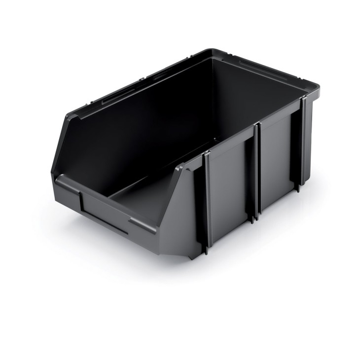 Stapelbox offen 450 × 300 × 190 mm schwarz – Lagerbox mit Frontöffnung
