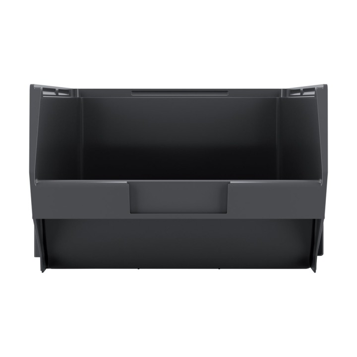 Stapelbox offen 450 × 300 × 190 mm schwarz – Lagerbox mit Frontöffnung
