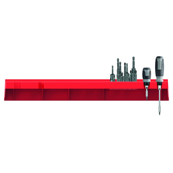 Ablage für Werkzeugwand 384 × 125 mm, 2 Stück, rot