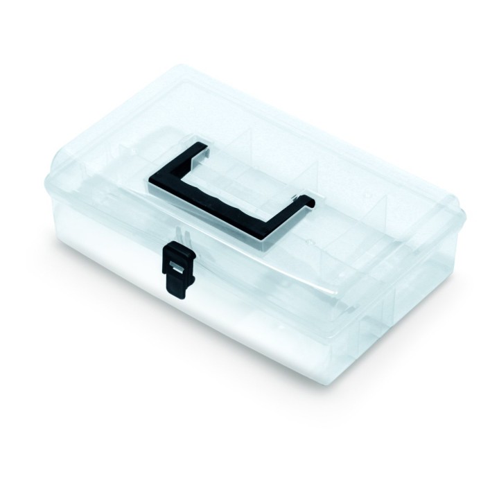 Sortimentskoffer transparent mit Griff 295 × 195 × 85 mm
