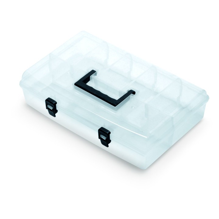 Sortimentskoffer transparent mit Griff 359 × 238 × 85 mm