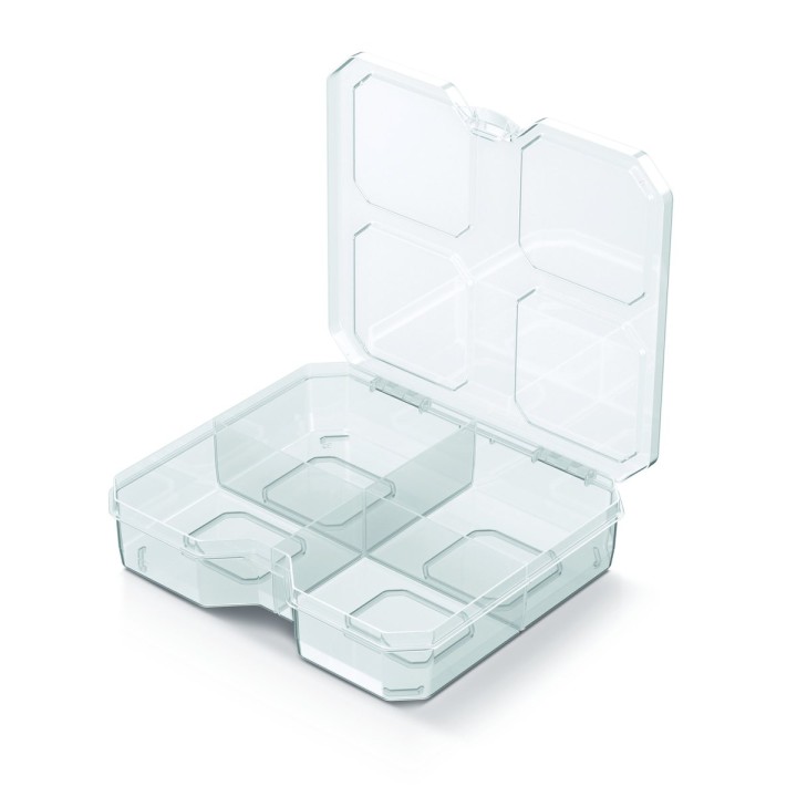 Sortierbox transparent mit Fächern, flach 156 × 140 × 35 mm