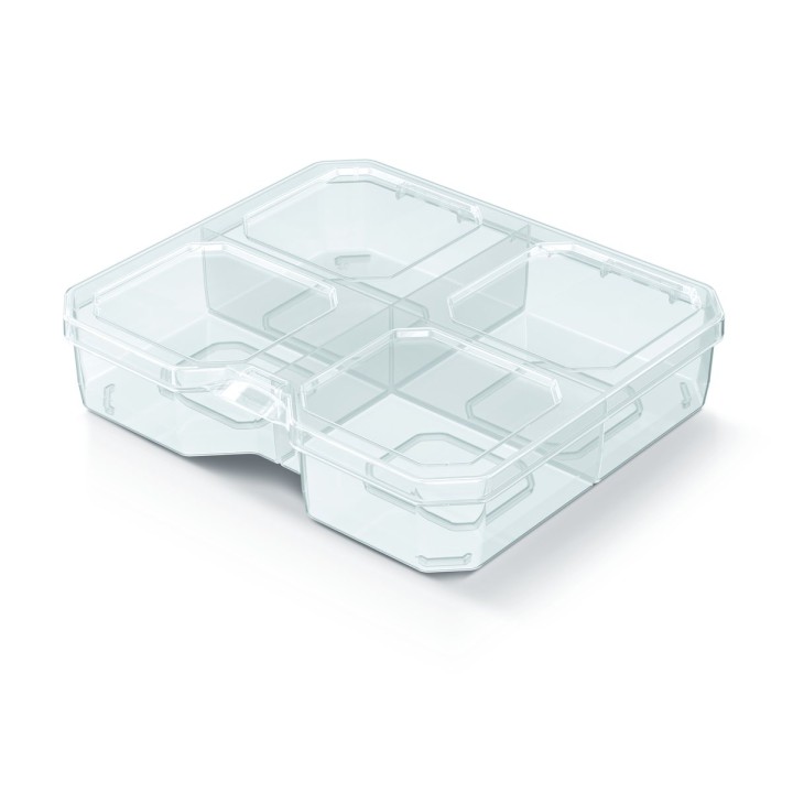 Sortierbox transparent mit Fächern, flach 156 × 140 × 35 mm