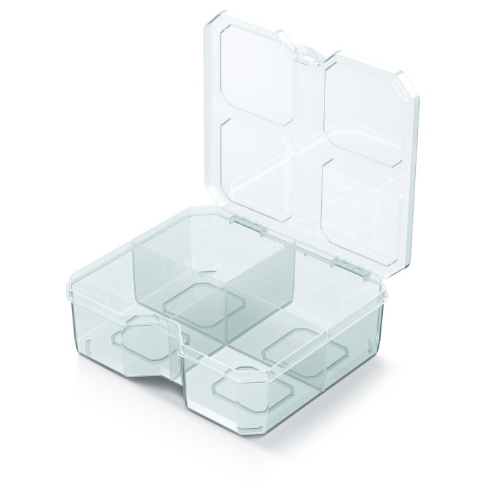 Sortierbox transparent mit Fächern, hoch 156 × 140 × 50 mm
