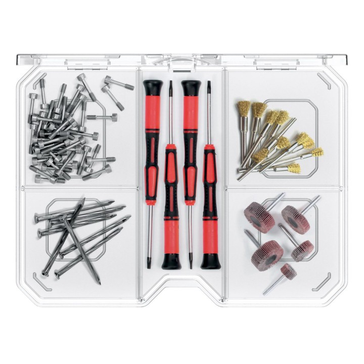 Sortierbox transparent mit Fächern, flach 193 × 147 × 35 mm