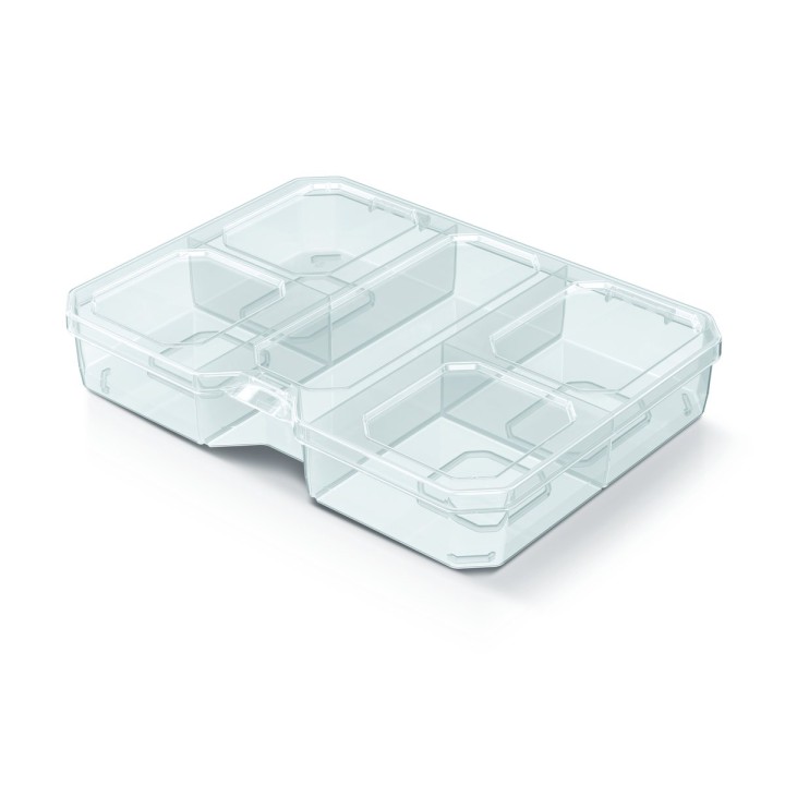 Sortierbox transparent mit Fächern, flach 193 × 147 × 35 mm