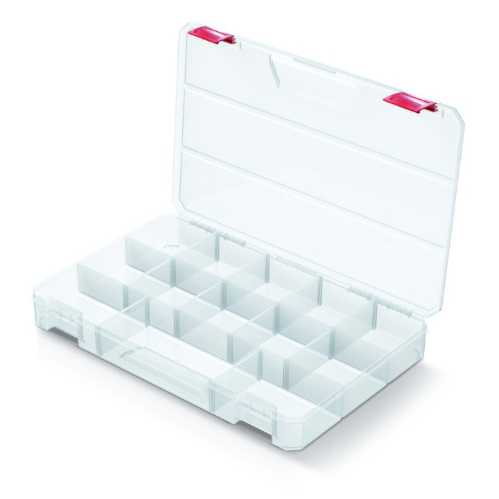 Sortierbox transparent mit Fächern 275 × 186 × 41 mm