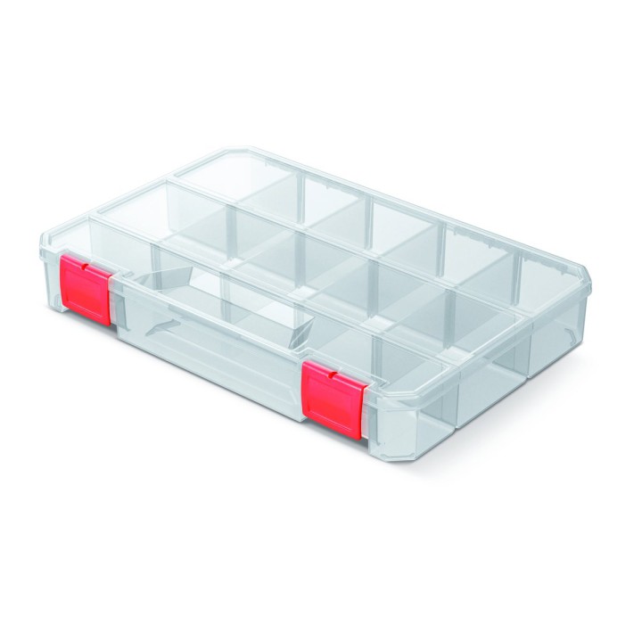 Sortierbox transparent mit Fächern 275 × 186 × 41 mm