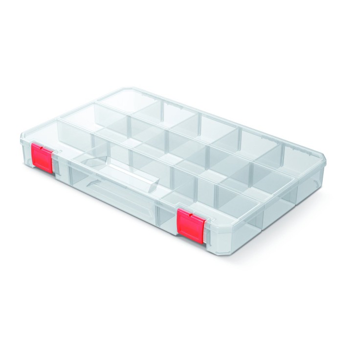 Sortierbox transparent mit Fächern 355 × 230 × 41 mm