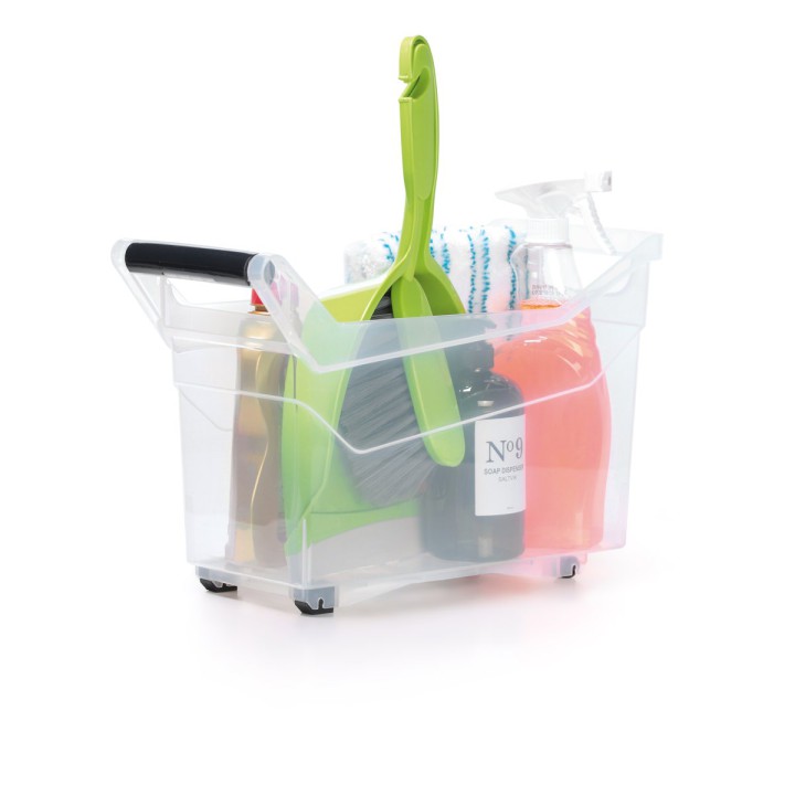 Aufbewahrungsbox transparent 14 L, hoch – 380 × 177 × 256 mm
