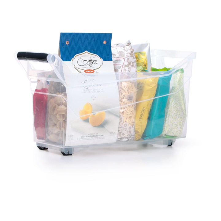 Aufbewahrungsbox transparent 17 L, flach – 480 × 177 × 256 mm