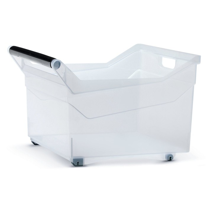 Aufbewahrungsbox transparent 29 L, flach – 380 × 379 × 256 mm