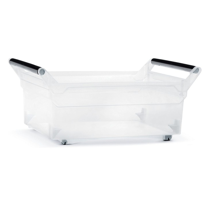 Aufbewahrungsbox transparent 30 L, flach – 578 × 379 × 256 mm