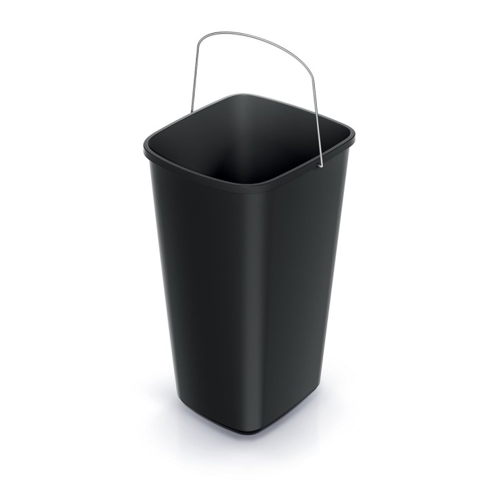 Abfalleimer mit Tragebügel 25 L, schwarz – 287 × 264 × 490 mm
