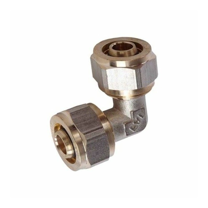 PEX Klemmring Winkel 90° – Schraubfitting Messing für Verbundrohr 16 / 20 / 25 mm