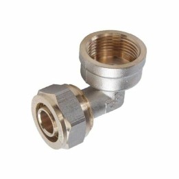 PEX Klemmring Winkel mit Innengewinde – Schraubfitting Messing für Verbundrohr 16 / 20 / 25 mm