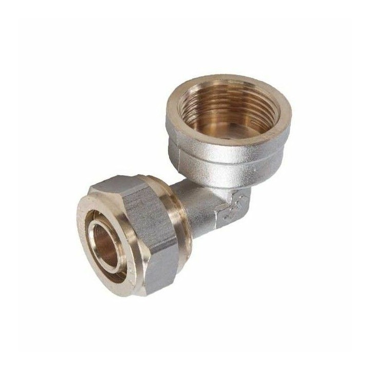 PEX Klemmring Winkel mit Innengewinde – Schraubfitting Messing für Verbundrohr 16 / 20 / 25 mm