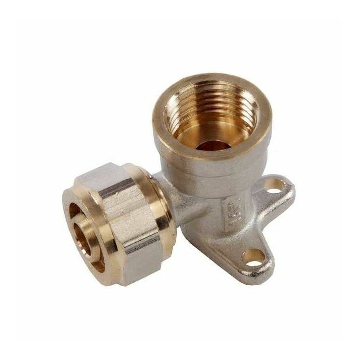 PEX Klemmring Wandwinkel mit Innengewinde – Schraubfitting Messing für Verbundrohr 16 / 20 mm