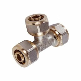 PEX Klemmring T-Stück – Schraubfitting Messing für Verbundrohr 16 / 20 / 25 mm