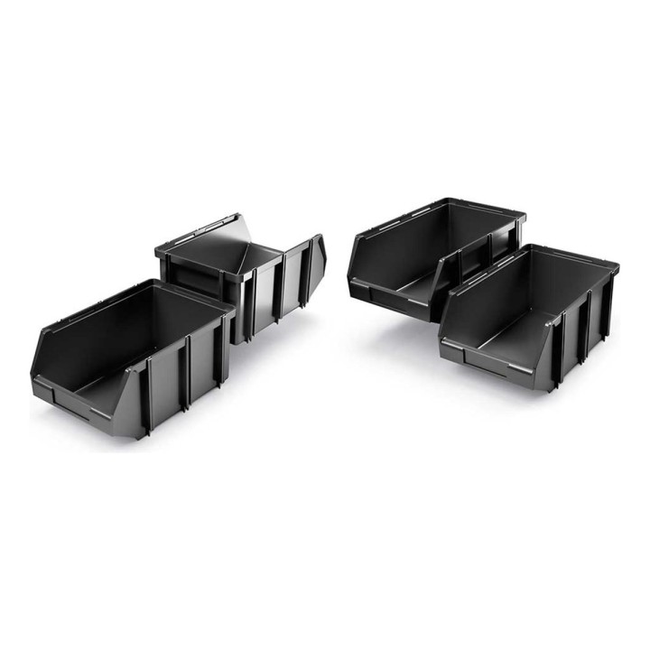 Stapelbox offen 360 × 240 × 160 mm schwarz – Lagerbox mit Frontöffnung