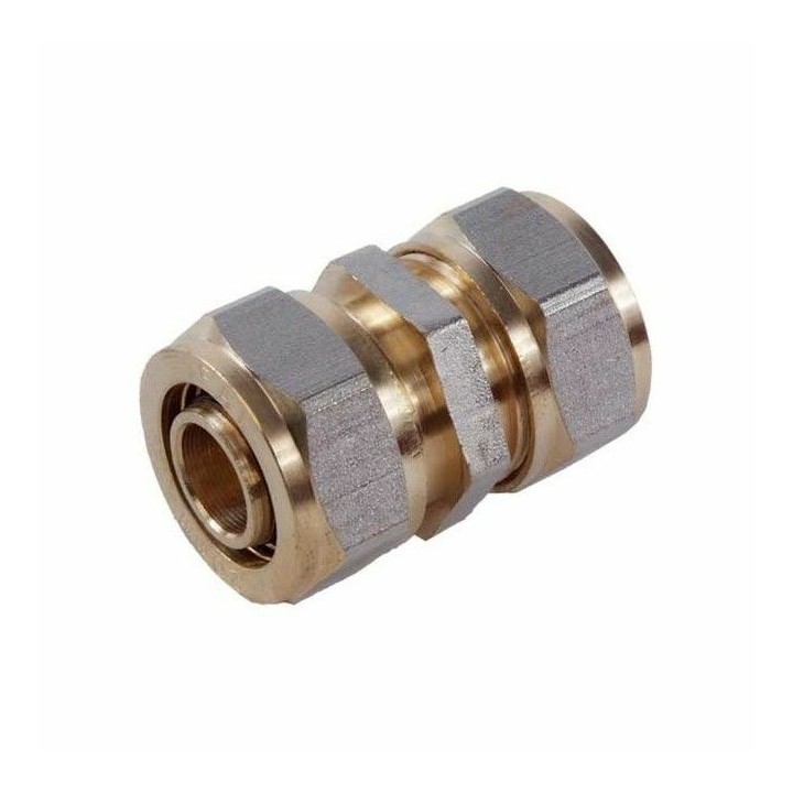 PEX Klemmring Kupplung (gerade) – Schraubfitting Messing für Verbundrohr 16 / 20 mm