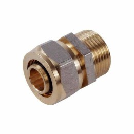 PEX Klemmring Übergang mit Außengewinde – Schraubfitting Messing für Verbundrohr 16 / 20 / 25 mm