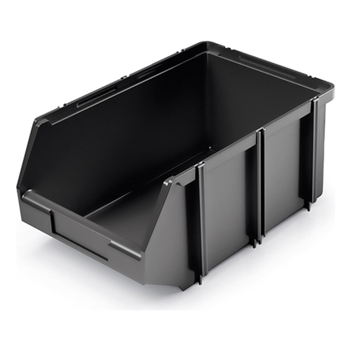 Stapelbox offen 450 × 300 × 190 mm schwarz – Lagerbox mit Frontöffnung