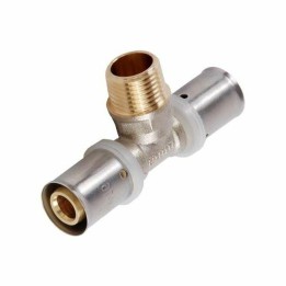 PEX Press T-Stück mit Außengewinde – Pressfitting U-Kontur für Verbundrohr 16 / 20 / 25 mm